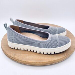 Vionic Shoes Womens 5 Gray Mesh Slip On Orthotic Uptown Skimmer Sneaker Flats
